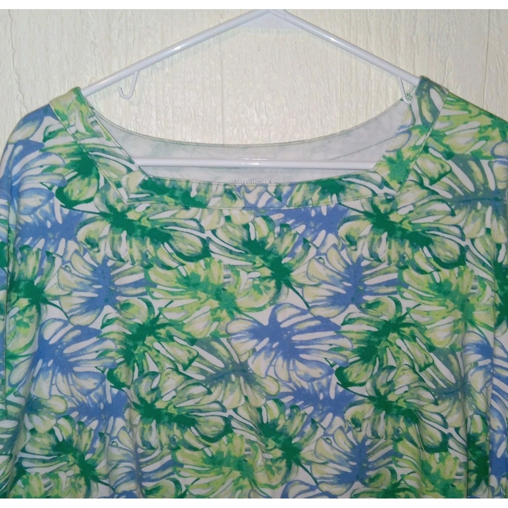Kim Rogers Curvy T-Shirt Lot 2 Women 3X Multi Tropical Geometric Knit Tops